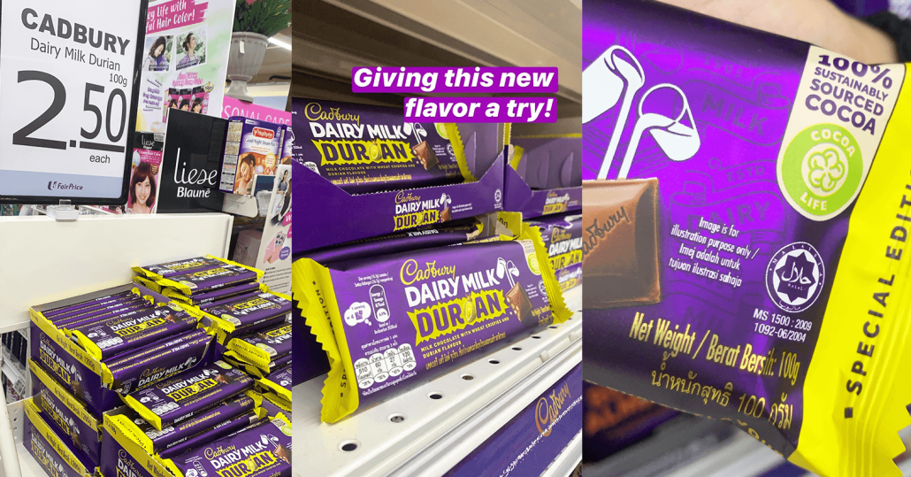 SG Halal Deals Cadbury Durian Chocolate