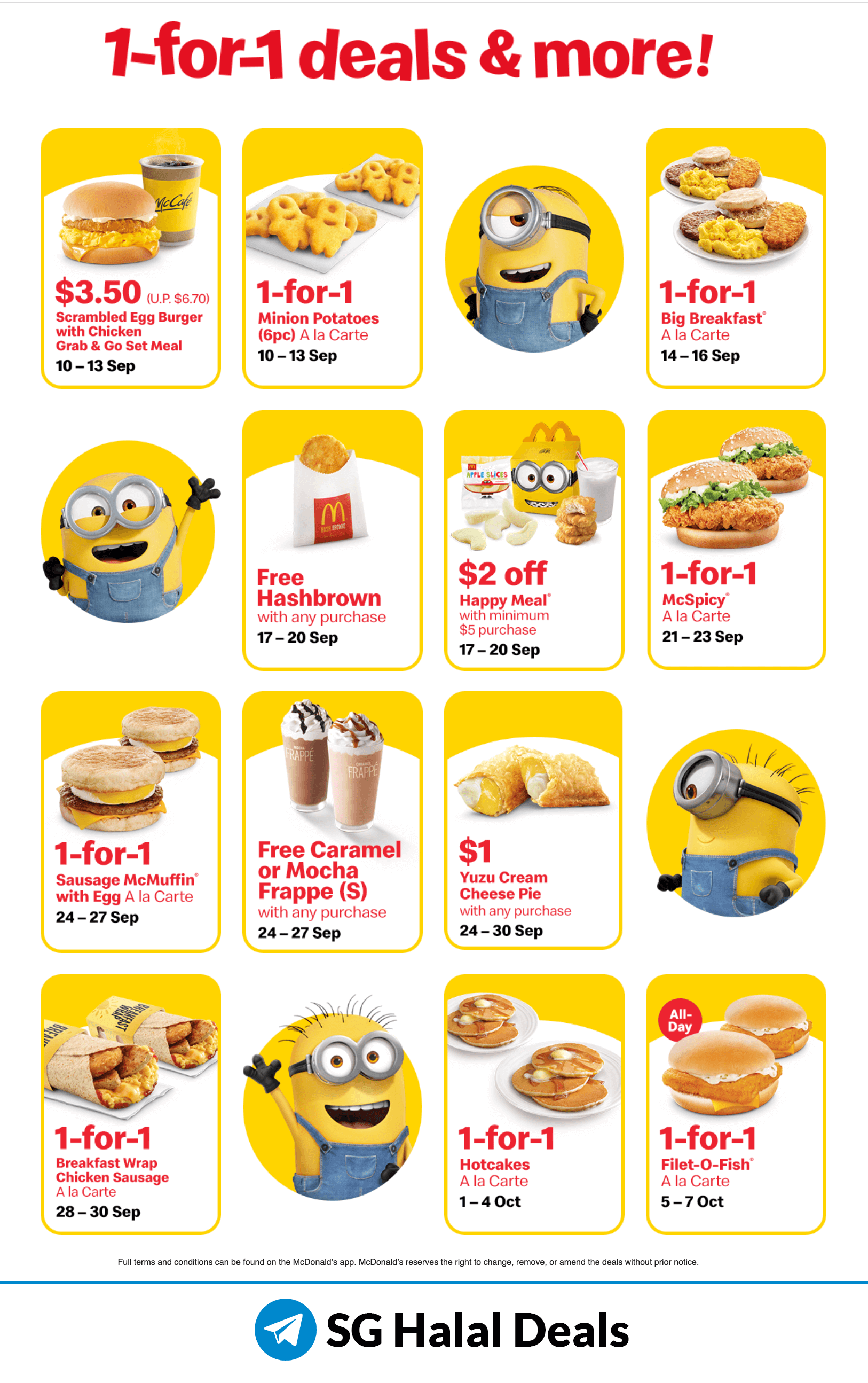 SG Halal Deals McDonald's 1 for 1 September