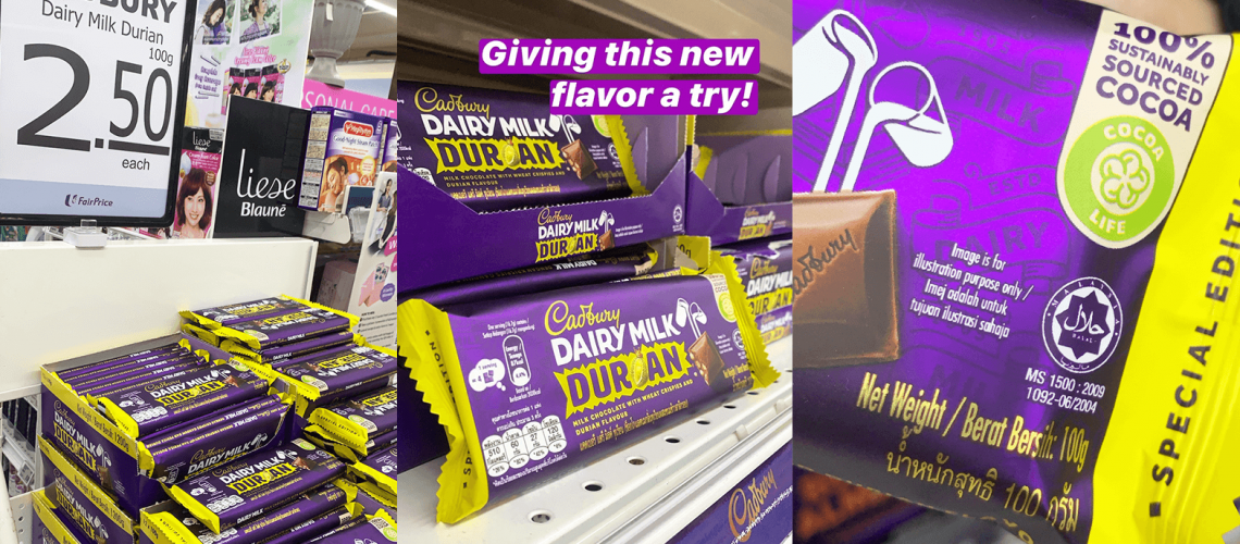 SG Halal Deals Cadbury Durian Chocolate